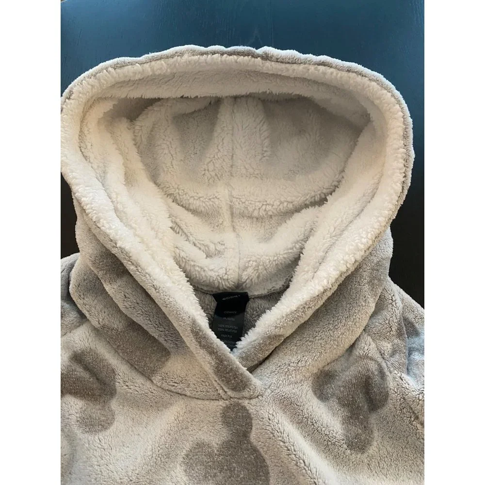 Disney Mickey Fleece Lounge Hoodie‎ Women Small Grey Pajamas PJs Plush Cozy Warm - Picture 5 of 16